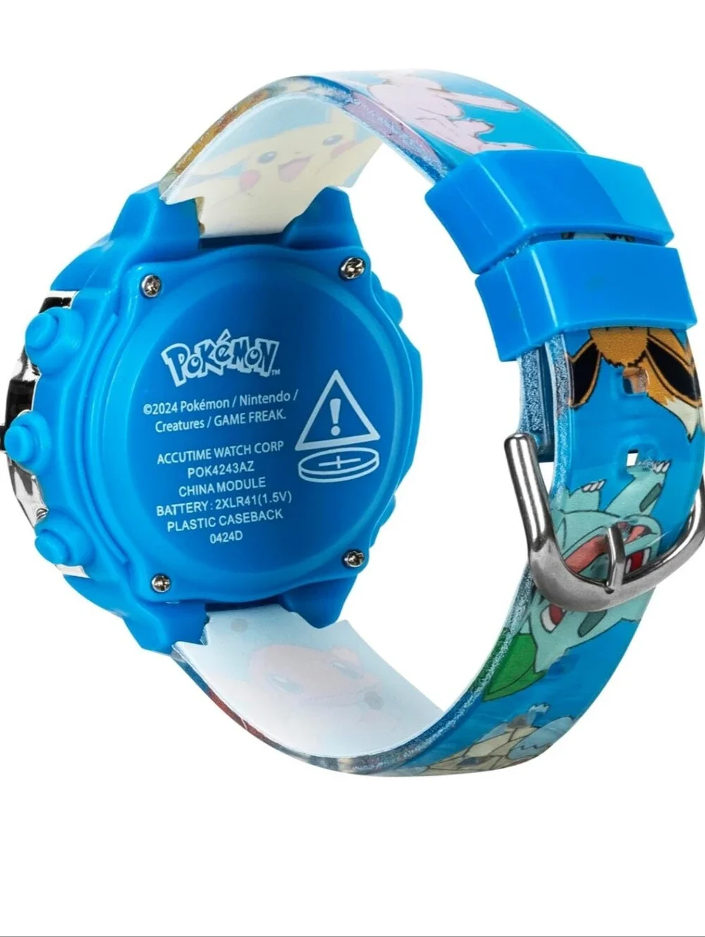 Kids Flashing LCD Watch - Blue Pikachu & Charmander Design